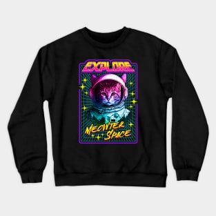 Explore Meowter Space Cat Astronaut Crewneck Sweatshirt